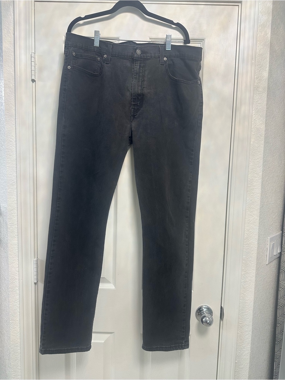 Levi's 502 Regular Taper Jeans Black Stretch W38 L32 Mens 29507-0001